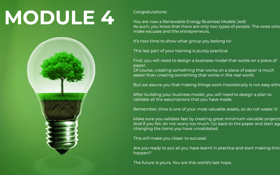 Module 4: Launching successful start-ups in renewable energy