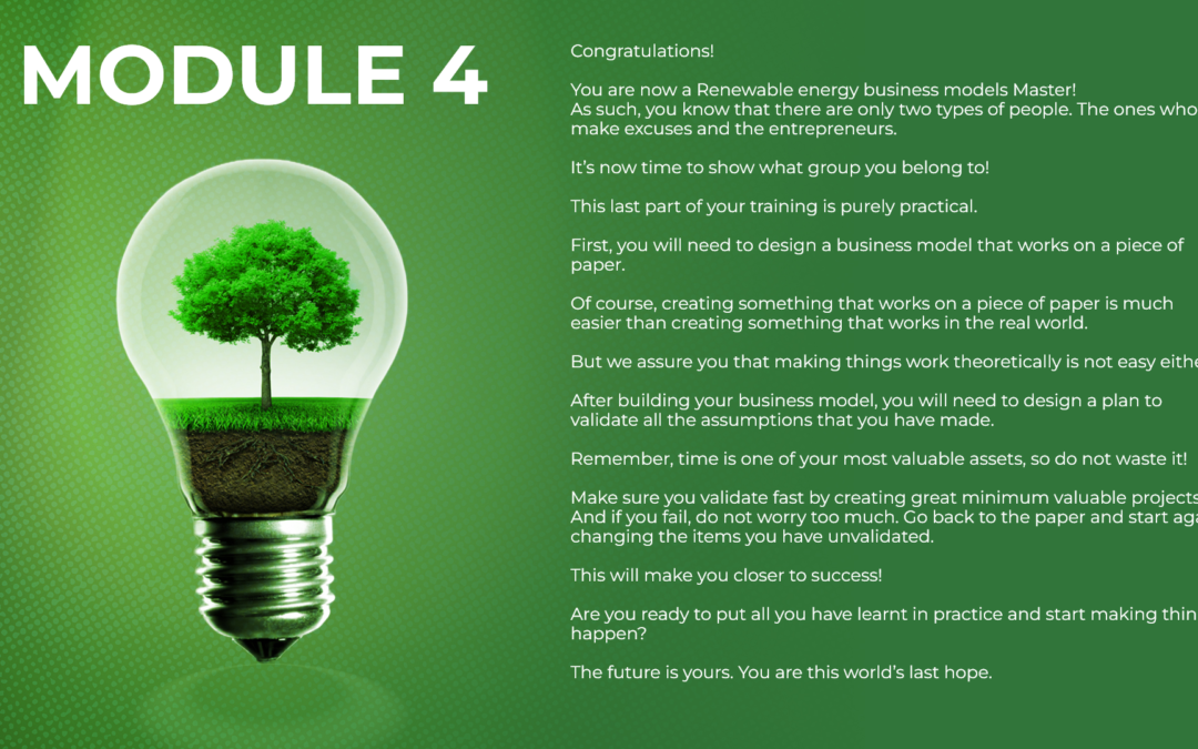 Module 4: Launching successful start-ups in renewable energy